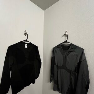 Gym shark Black and Gray Long Sleeve Shirts
